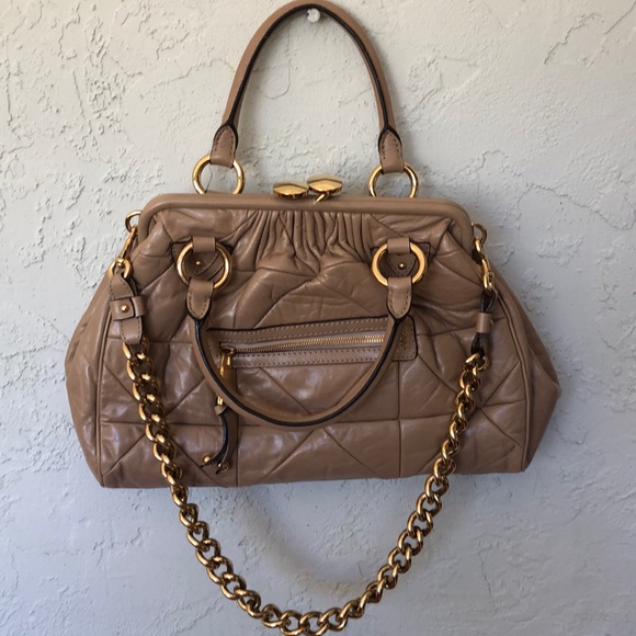 Marc Jacobs Handbags - MARC JACOBS TAN LEATHER STAM BAG   Offers Invited